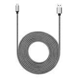 Cable Micro Usb De 15 Pies Con Carga Rápida 3a, Extra Largo