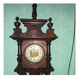 Reloj De Pared Antiguo Alemán Con Péndulo Libre