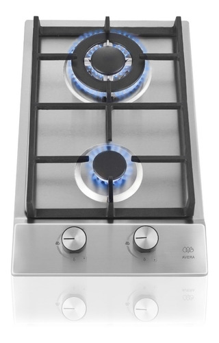 Avera Parrilla De Gas Empotrable 2 Quemadores Acero Inox Ai2 Color Plateado