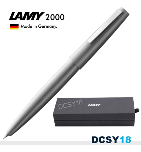 Caneta Tinteiro Lamy 2000 Silver Metal Aço Inox - Pistão