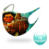 10 Máscara Lavável Infantil Do Filme Moana Neoprene