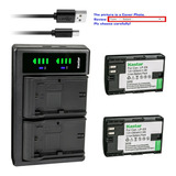 Cargador Dual Usb/tipo C + 2 Batería Lp-e6 Para Canon Eos 6d