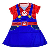 Fantasia Super Mario Vestido Meninas Infantil Fant1000