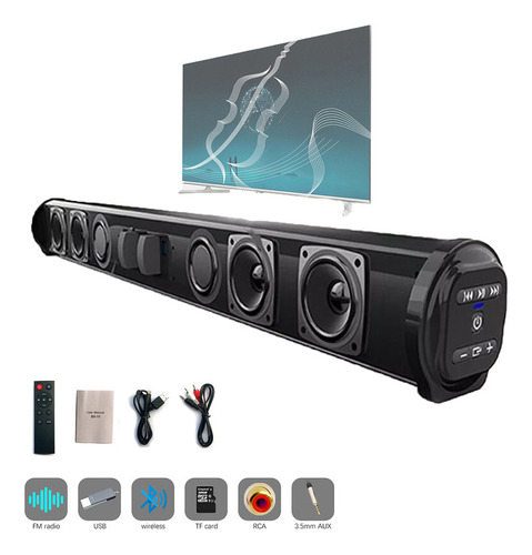 Caixa De Som Para Tv Smart Soundbar Subwoofer Bs-10 Usb