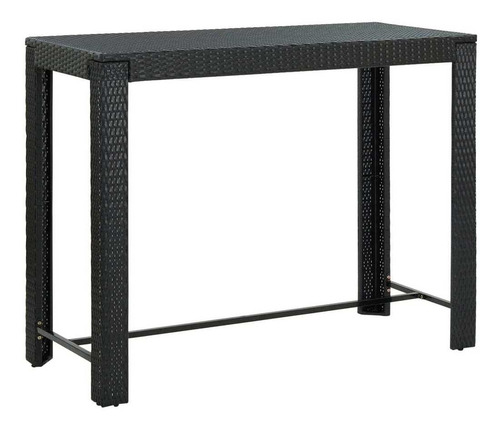 Mesa De Bar Para Jardín Negro, 55.3 X23.8  X43.5 Ratán