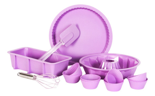 Kit Set Reposteria Moldes Silicona Muffins Tartera Budinera