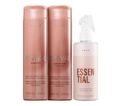 Braé Revival Shampoo Condicionador Essential Fluido Repara