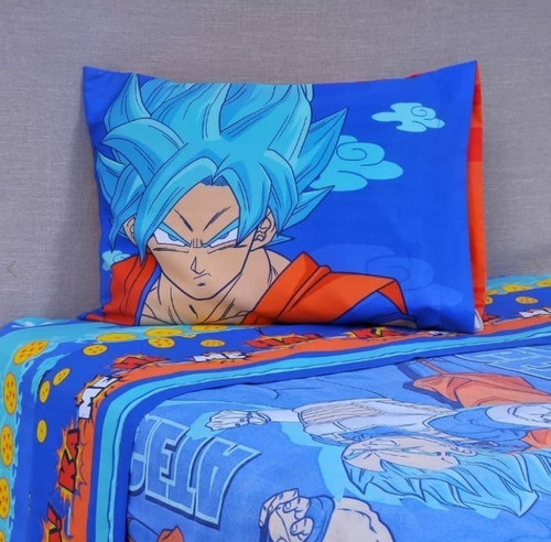 Sábana Infantil  1.5 Plazas Dragon Ball Original Vegeta Goku