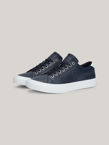 Tenis Negras De Hombre Con Exterior Piel Tommy Hilfiger