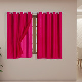 Cortina Corta Luz Blackout Com Voil 2,00 X 1,40 - Eddi Casa Cor Pink