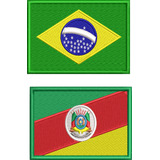 Kit 2pç Bandeira Brasil Rio Grande Do Sul Moto Grupo Ban149