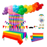 Kit Decoración Pride Orgullo Arcoiris Lgbt Marcha Rainbow