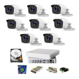 Dvr 8 Canais Hilook + 08 Cameras + Fonte + Cabo + Hd 500gb