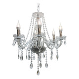 Lustre De Cristal Luminária Luxuoso Transparente C/6 Braços