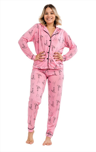 Pijama Americano Feminino Calça E Blusa Amamentação Longo