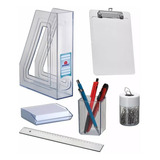 Set De Escritorio Acrimet Color Cristal 6 Piezas 