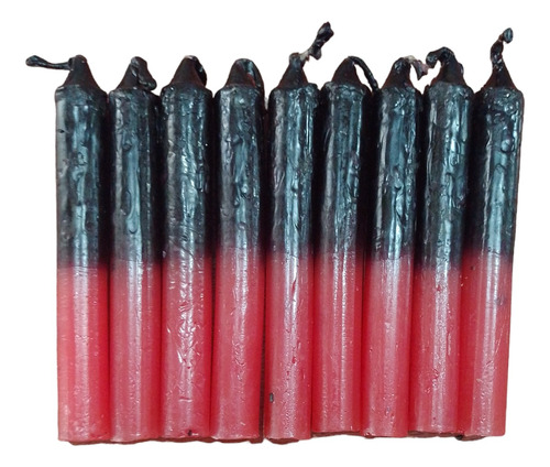 Velas Cortas Pomba Gira Rojo - Negro X 10 Unidades
