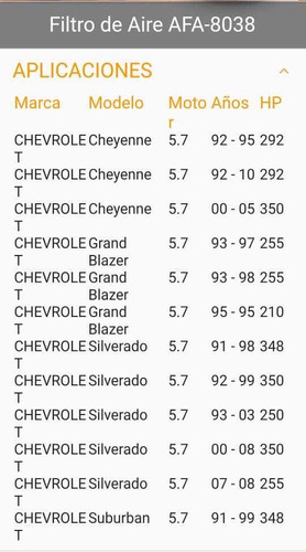 Filtro De Aire Chevrolet Silverado Cheyenne 8038 Foto 6