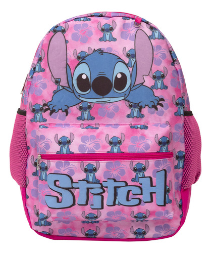 Mochila Infantil De Costas Lilo & Stitch Rosa Envio Imediato