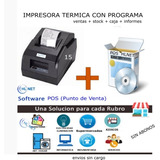 Impresora Térmica Ticket 58 Mm  + Programa Control Stock