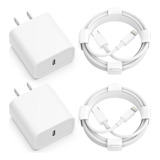  2pcs Cargador 20w Carga Rápida Para iPhone 11 12 14 Tipo C