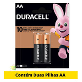 Pilha Alcalina Duracell Aa 2 Unidades Pilha Média Durável