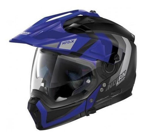 Casco Nolan N70-2 X Decurio N-com 32 Ngo/azul/gris