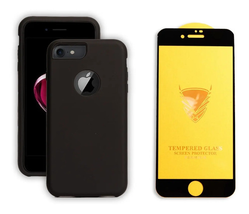 Kit Funda Uso Rudo Para iPhone + Mica Protectora Premium | Envío gratis