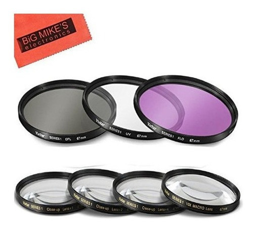 Set De Filtros De 67mm 7pc Para Nikon D5600 D7500 Con Afs Dx