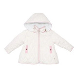 Parka Bebe Niña Blanca Con Chiporro Marca Pillin.