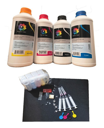 4 Tinta Litro Uso Dye  Hp Brother Canon Y Sistema Universal