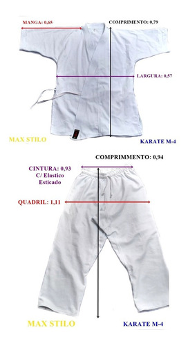 Kimono Adulto Karate Branco Brim Pesado + Faixa Colorida