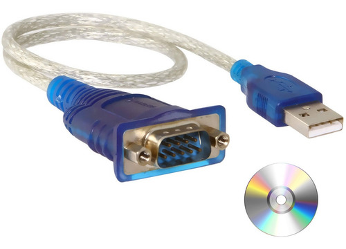 Cable Usb Macho A Rs232 Db9 Impresora Fiscal En Blister + Cd Color Azul