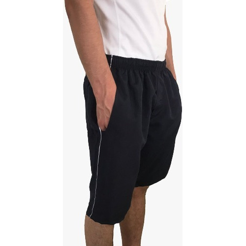 Bermuda Tactel Masculina 3 Bolsos Shorts Costura Rebatida