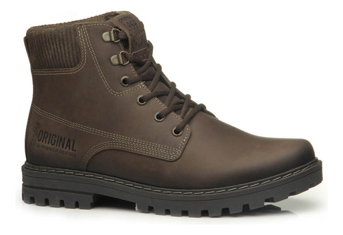 Coturno Pegada Masculino Bota Couro Confortável 181502