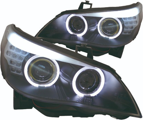 Faros Bmw Serie 5 Con Tubo De Led 04-10 (precio X Par)