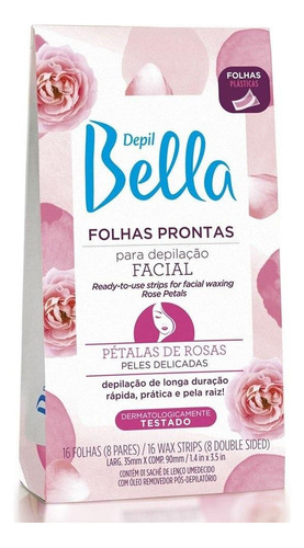 Folhas Prontas Facial Pétalas De Rosas Depil Bella C/16 Un