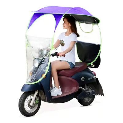 Toldo Cubresol De Motoneta Impermeable Protección Lluvia Sol Color Morado