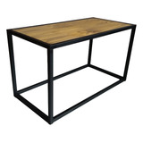 Mesa Ratona Industrial 80x40x45cm Hierro Madera Rustica 