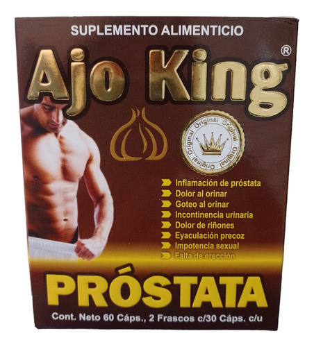 Ajo King Prost 2 Frascos C/30 Caps C/u Dolor Inflamación Sabor Sin Sabor