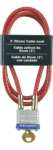 Cable De Acero 719d Con Candado Integrado Para Exteriores Co