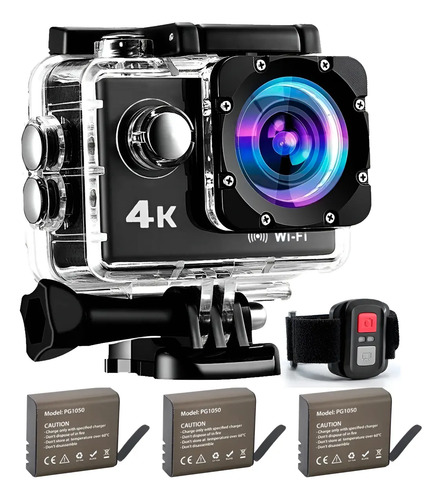 Camara Deportiva 4k Gopr Con 3 Pilas Control Sumergible Wifi | Meses sin interés