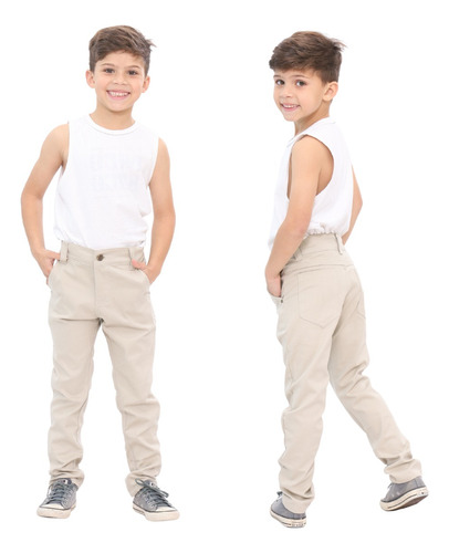 Calça Infantil Jeans Menino Com Lycra Regulador Tam 1 Ao 10