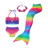 Traje De Baño Princesa Ariel Sirenita Bikini Set Para Niña