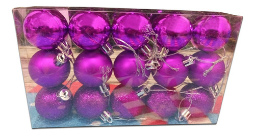 Bolas De Navidad 3,5cm Adornos Navideños X15 Esferas Pettish