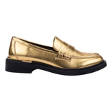 Zapato Mocasin De Dama Vi Line Fashion 4c1k Color Oro