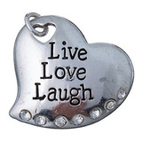 Color Plateado Colgado De Corazon Live Love Laugh 1pc Pkg