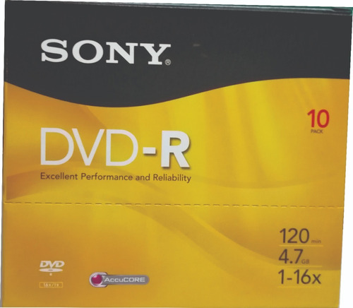 Dvd-r Sony 120min  Caja / 10pzas