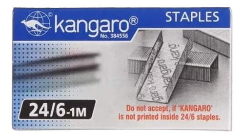 Broches  24/6 P/ Abrochadora 1000 Broches Kangaro X 3 Cajas