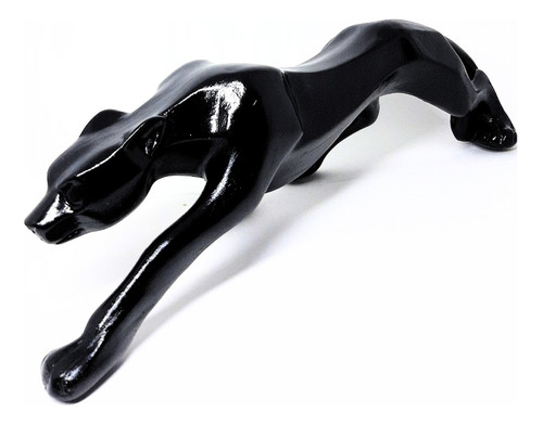 Pantera Negra Estatua Decoraçao Leopardo Escultura Premium